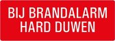 Brandbestrijding bij brandalarm hard duwen sticker 210 x 74 mm