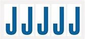 Letter stickers wit/blauw teksthoogte: 75 mm letter J