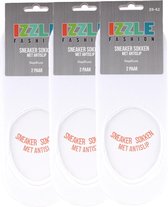 IZZLE Invisible Sneaker Sokken met siliconen hiel antislip - Wit - Maat 39/42 – 6 paar
