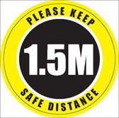 Vloersticker 'Please keep safe distance', 300 mm