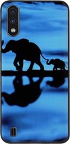 ADEL Siliconen Back Cover Softcase Hoesje Geschikt voor Samsung Galaxy A01 - Olifant Familie
