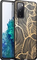 iMoshion Design voor de Samsung Galaxy S20 FE hoesje - Bladeren - Goud / Zwart