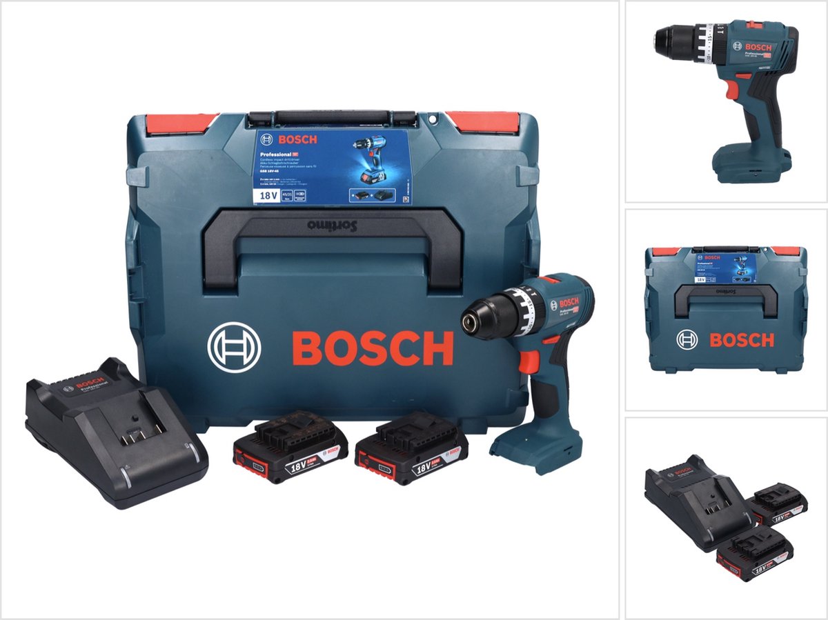 Bosch Professional Bosch GSB 18V-45 accu klopboormachine 18 V 45 Nm borstelloos + 2x accu 2.0 Ah + lader + L-Boxx
