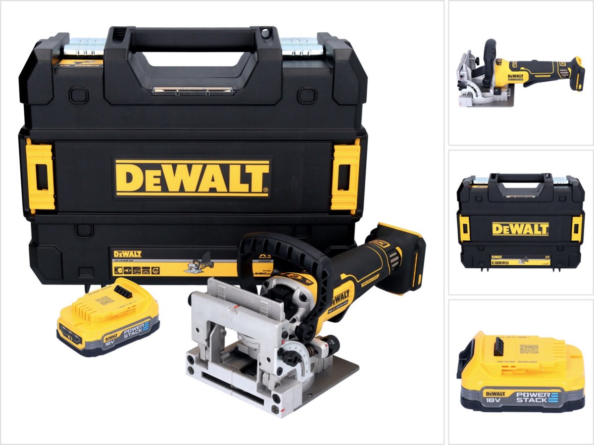 DeWalt DCW 682 NT accu platte deuvelfrees 18 V 102 x 20 mm borstelloos + 1x Powerstack accu 1,7 Ah + TSTAK - zonder lader