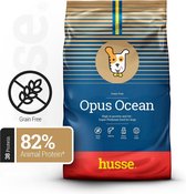 Husse Opus Ocean - Graanvrij Hondenvoer, Hondenbrokken zonder Granen, Glutenvrij Droogvoer Hond - Met Zalm & Aardappel - 5 x 150g Proefpakket