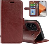 Xiaomi Redmi Note 13 Pro Plus Hoesje - MobyDefend Wallet Book Case (Sluiting Achterkant) - Bruin - GSM Hoesje - Telefoonhoesje Geschikt Voor -