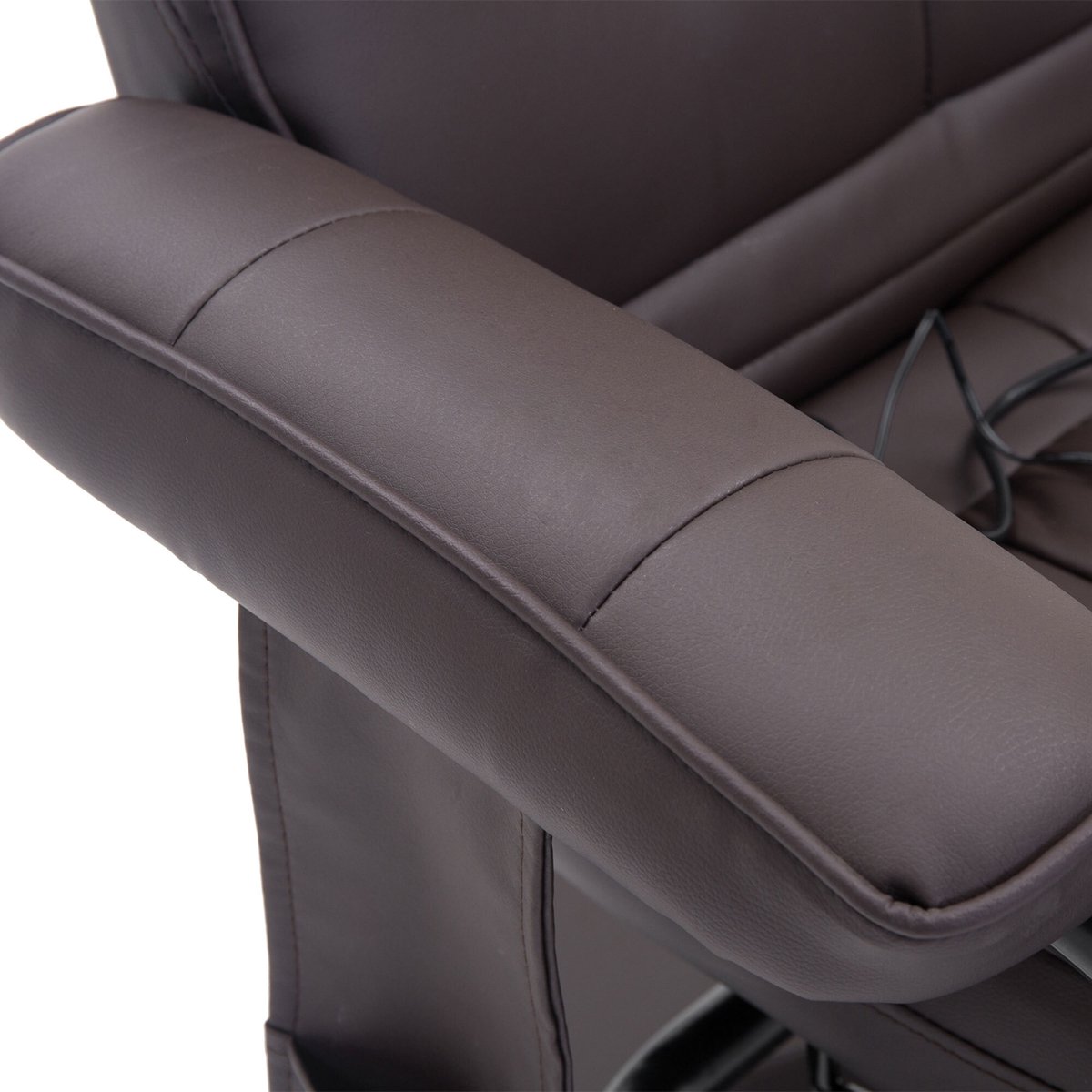 Afbeelding 3 van HOMCOM Massagestoel met Voetenbank 10 Vibratiepunten Bruin