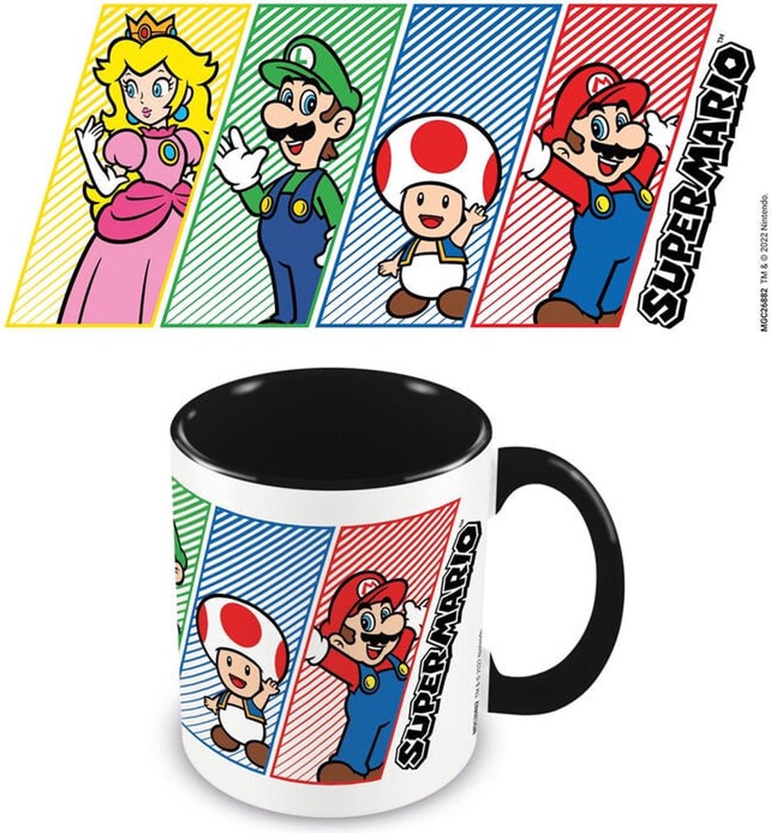 Nintendo - Super Mario (4 kleuren) Zwart Mok 315ml