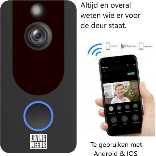 Living Needs Draadloze Deurbel - HD Video Deurbel - Deurbel met Camera - 1080P HD. van Living Needs — afbeelding 5