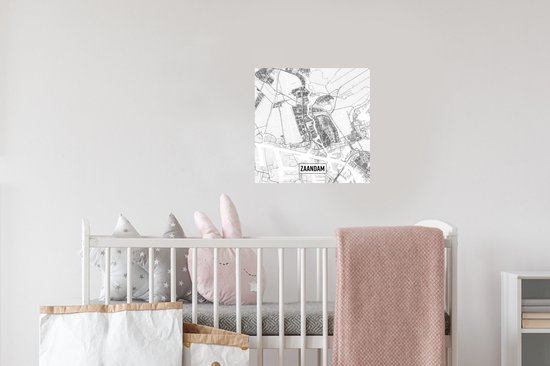 Stickers muraux - Plan de la ville Zaandam - 30x30 cm - Feuille adhésive - Carte