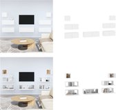 vidaXL 7-delige Tv-meubelset bewerkt hout wit - Tv-kast - Tv-kasten - Tv-meubel - Hifi-meubel