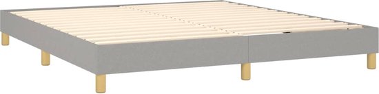 vidaXL Boxspring avec matelas Tissu Gris clair 180x200 cm - Boxspring - Sommiers - Lit - Meubles de couchage
