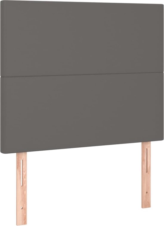 vidaXL Boxspring avec matelas Simili cuir Gris 90x200 cm - Boxspring - Sommiers - Lit - Meubles de couchage