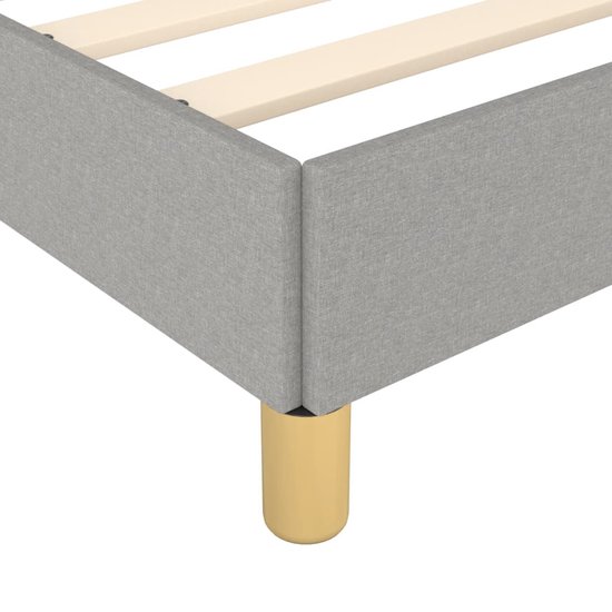 vidaXL Cadre de lit avec tête de lit Tissu Gris clair 120x200 cm - Cadre de lit avec tête de lit - Encadrements de lit avec têtes de lit - Lit - Meubles de couchage