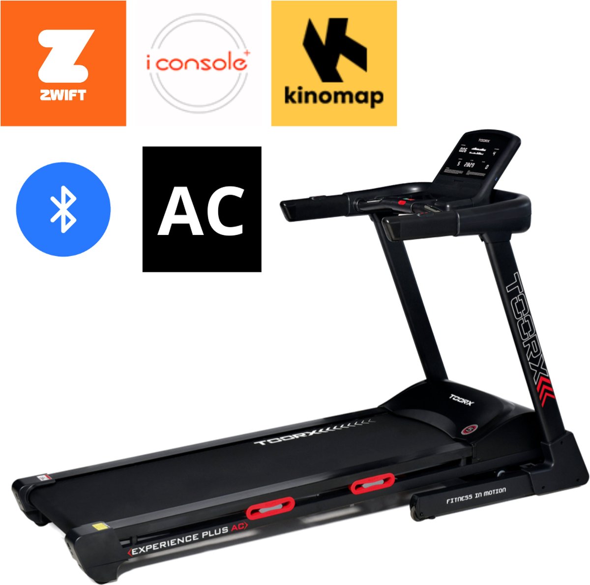 Toorx Fitness Experience Plus AC - Loopband - met AC Motor - Inklapbaar - 38 trainingsprogramma's - met Zwift en Kinomap - inclusief hartslagmeter