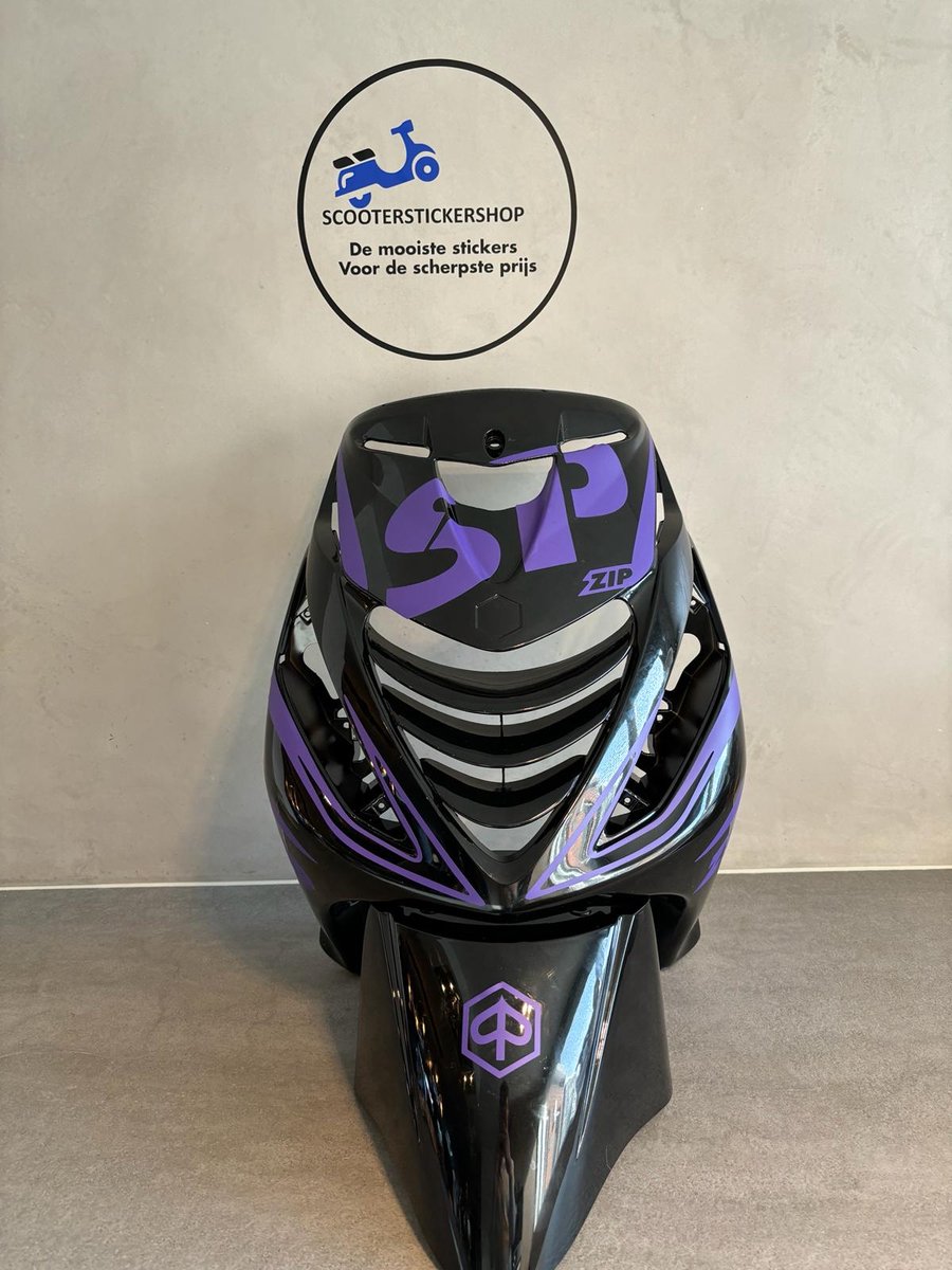 Piaggio Zip Stickerset - Piaggio Zip SP set - Zip SP - Scootersticker - Scooter Accessoires - Voorkap - Mat Paars