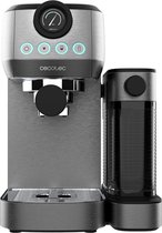 Cecotec Power Espresso 20 Steel Pro Latte Cafetière semi-automatique, 1350 W, thermobloc, ForceAroma 20 bar, récipient à lait entier