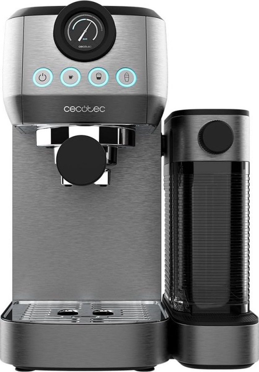 Cafetera Express Cecotec Power Espresso 20 Pro Latte 1,5L 20 bares con vaporizador y depósito de leche 550ml