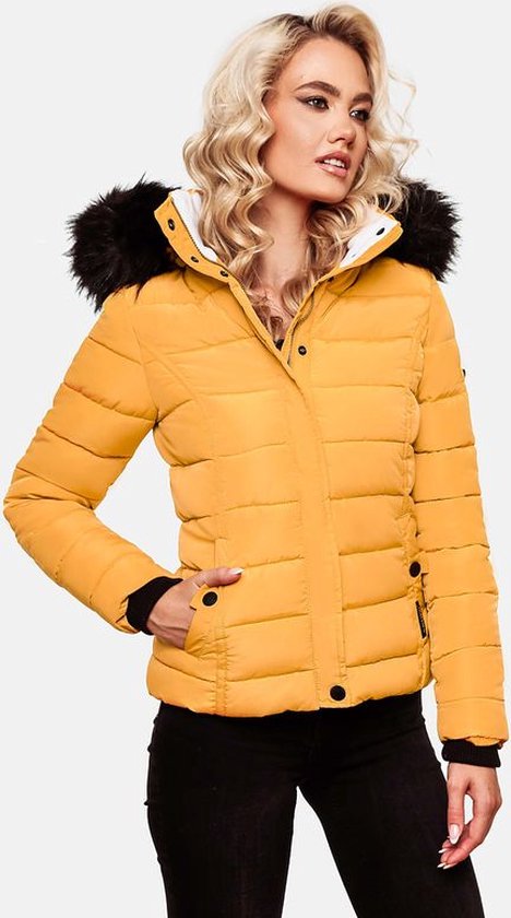 Navahoo Isalie Winterjas voor dames, warme gewatteerde jas, lang, met afneembare capuchon, XS - XXL, XS Navahoo Isalie Winterjas voor dames, warme gewatteerde jas, lang, met afneembare capuchon, XS - XXL, XS