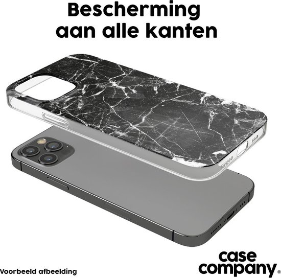 Case Company® - Coque Samsung Galaxy S24 Plus avec cordon - Marbre Zwart - Coque de téléphone avec cordon Zwart - Protection sur tous les côtés et sur le bord de l'écran