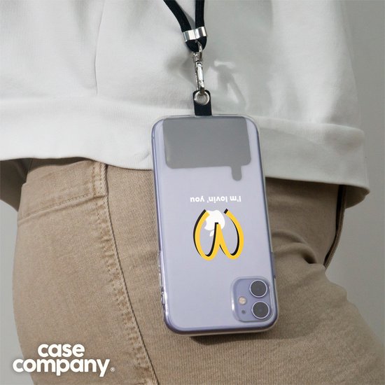 Case Company® - Coque avec cordon pour Samsung Galaxy S24 Ultra - I'm lovin' you - Coque de téléphone avec cordon Zwart - Protection sur tous les côtés et sur le bord de l'écran