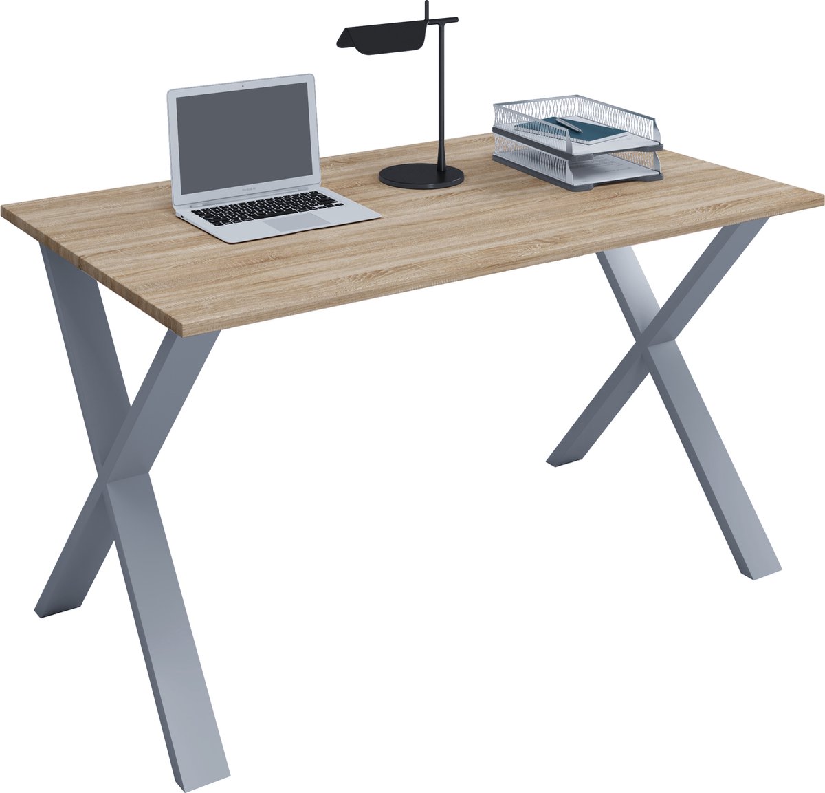 Hioshop Lona Bureau 140x50 cm X-frame Sonoma eiken