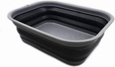 Opvouwbare badkuip 12L 12L opvouwbare vaatwasserkuip - draagbare spoelbak - ruimtebesparende plastic waskuip (grijs/donkergrijs)