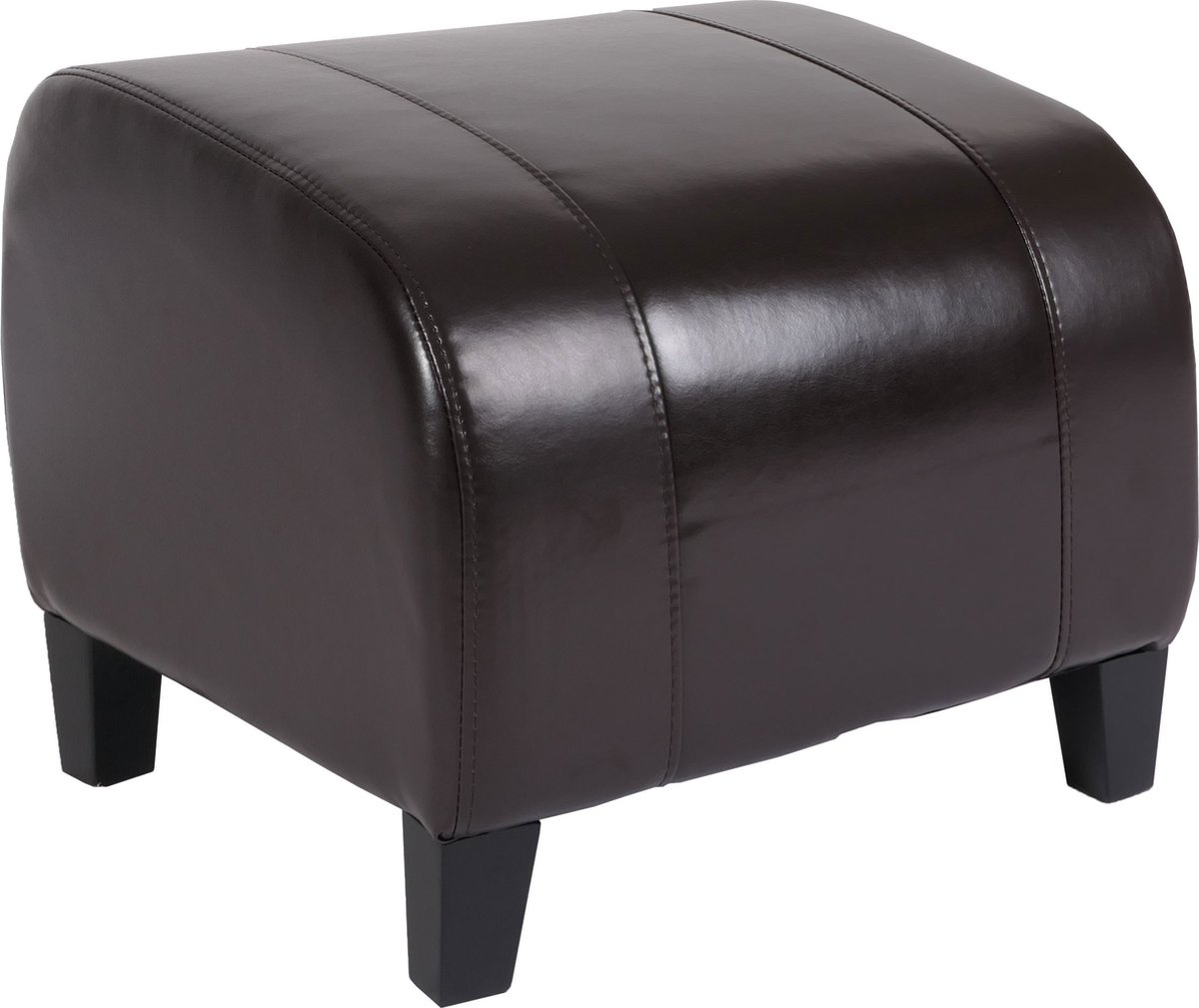 Kruk Cube zitting Kruk Emmen, leer + kunstleer, 37x45x47 cm MVG-gecertificeerd ~ bruin