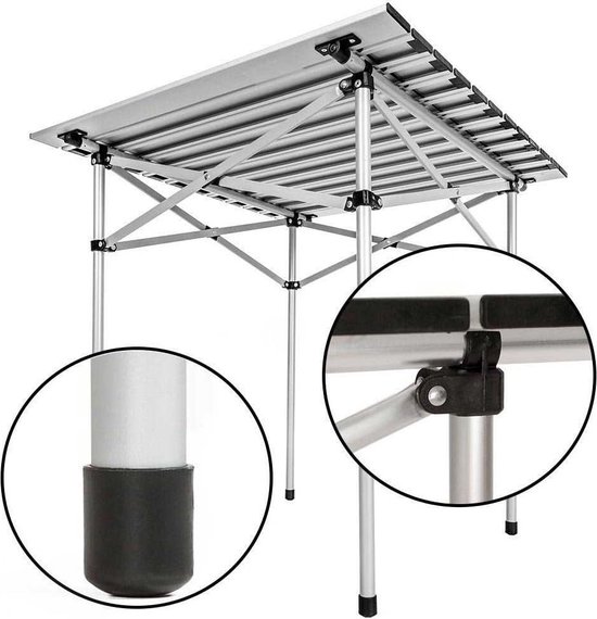 Opvouwbare Aluminium Tafel voor Camping en Picknick - Ruimtebesparend en Licht (70 x 70 cm) — afbeelding 2