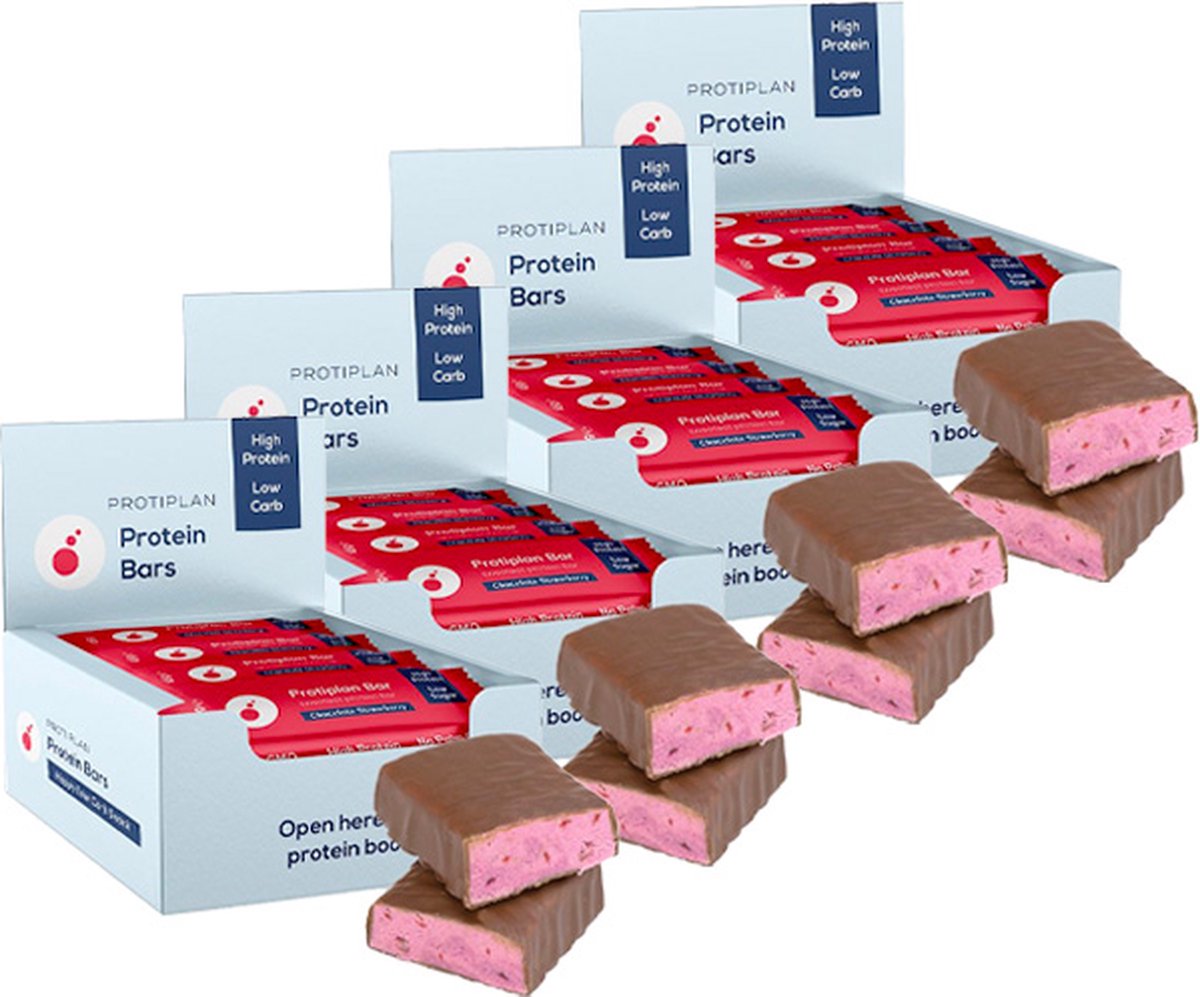 Goedkoopste Protiplan | Sweetest Protein Bar | Chocolate Strawberry | 64 stuks | 64 x 45 gram