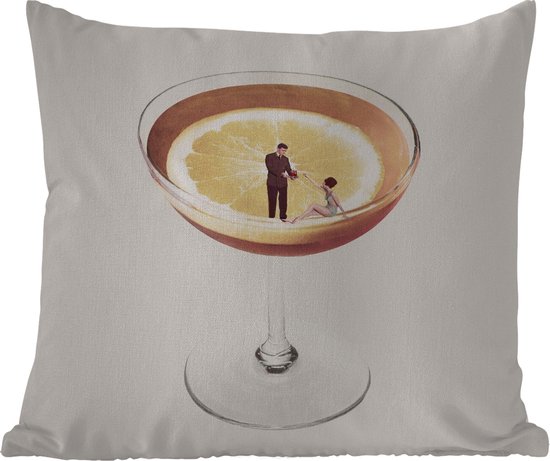 Buitenkussen Weerbestendig - Alcohol - Vintage - Drank - 50x50 cm