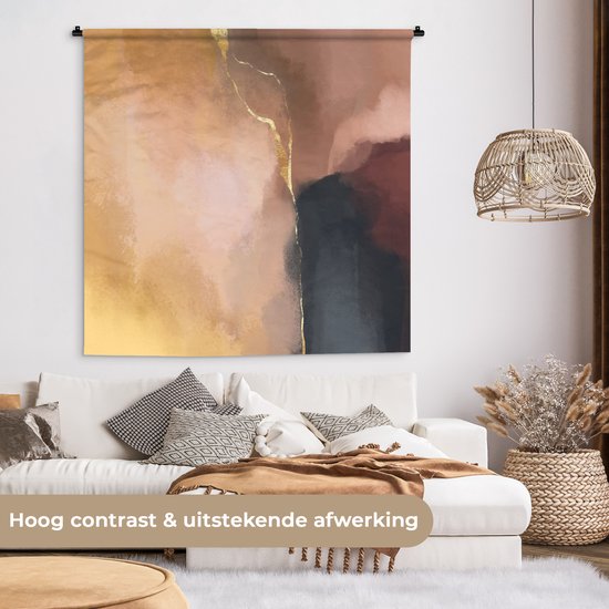 Tenture murale - Tissu mural - Abstrait - Peinture - Pastel - 120x120 cm - Tapisserie