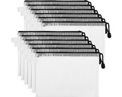 Belle Vous Helder Plastic Gaas Rits Zakken (12 Pak) – A5 Document Rits Papier Mappen/ Houders – Multifunctionele Waterdichte Mappen Voor Reis Accessoires, Cosmetica Organisatie, Schoon/ Kantoor Goed