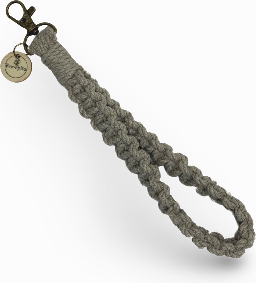 Polskoord Sleutelhanger - Beige - Katoenkoord - Handgemaakt in ons Macramé Atelier - Prijs per Stuk - Inclusief Verzendkosten
