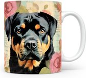 Mok met Rottweiler Beker voor koffie of tas voor thee, cadeau voor dierenliefhebbers, moeder, vader, collega, vriend, vriendin, kantoor