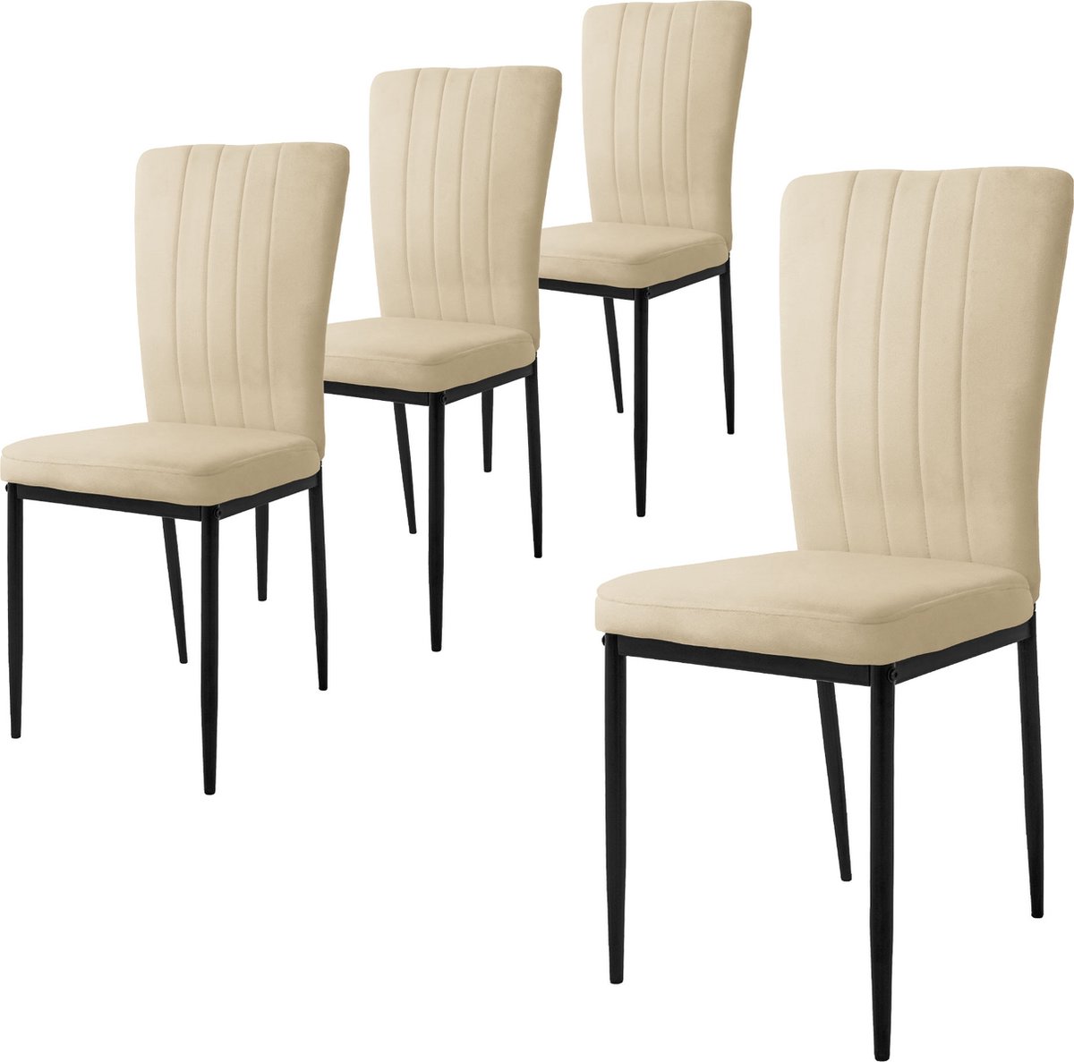 ml-design eetkamerstoelen set van 4 met fluwelen bekleding, taupe, keukenstoelen met rugleuning, gestoffeerde stoel met metalen poten, ergonomische eettafelstoel, moderne eetkamerstoel, woonkamerstoel