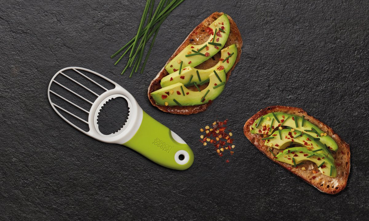 3-in-1 avocado-mes, roestvrij staal, avocado-snijder, schalen, kern verwijderen, snijden appelsnijder, ananassnijder, universele avocadosnijder, geschikt voor huishouden, keuken, avocado