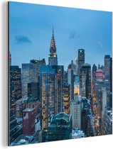Wanddecoratie Metaal - Aluminium Schilderij Industrieel - New York - Skyline - Empire State Building - 20x20 cm - Dibond - Foto op aluminium - Industriële muurdecoratie - Voor de woonkamer/slaapkamer