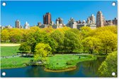 Tuindecoratie New York - Central Park - Zomer - 60x40 cm - Tuinposter - Tuindoek - Buitenposter