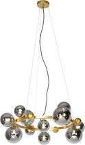 QAZQA david - Art Deco Hanglamp eettafel voor boven de eettafel | in eetkamer - 12 lichts - Ø 86 cm - Goud/messing - Woonkamer | Slaapkamer | Keuken