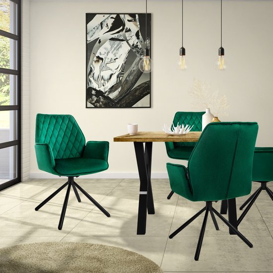 Set van 6 eetkamerstoelen Hale velvet | ML-Design