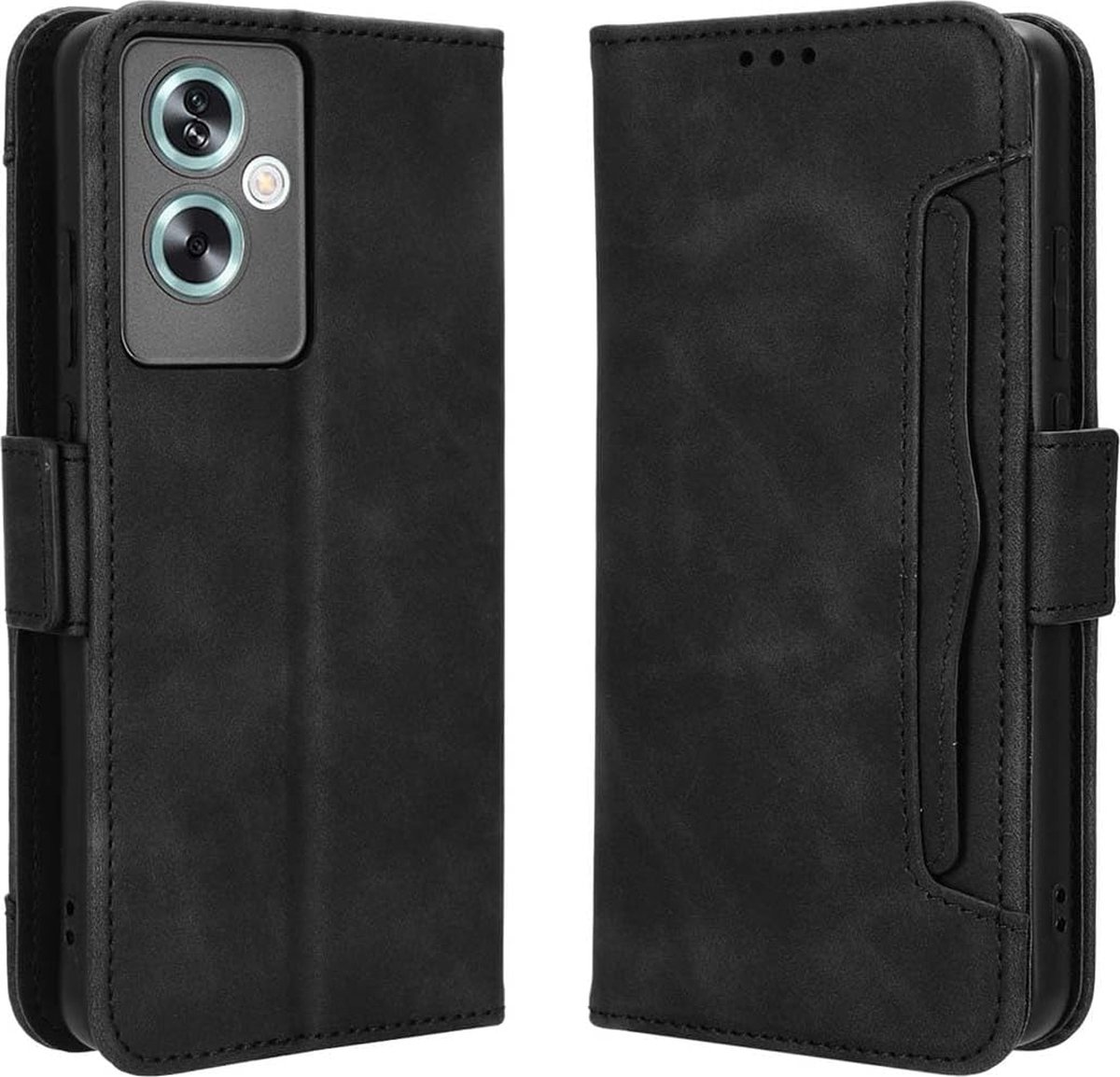 Geschikt voor Oppo A79 5G - Portemonnee Flip Cover - Magnetische Sluiting - Book Case Hoesje - Zwart