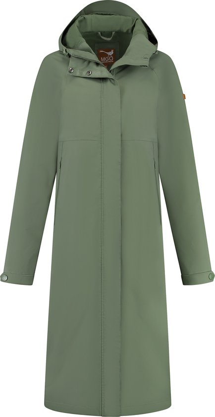 MGO Lori - Waterdichte lange damesjas - Regen jacket vrouwen - Groen - Maat L