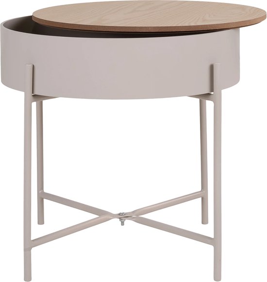 Bijzettafel Nastätten rond 50x40 cm zwart [en.casa