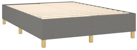 vidaXL - Boxspring - met - matras - stof - donkergrijs - 140x190 - cm