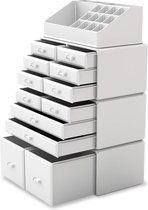 Organisateur de Maquillage et cosmétiques, tiroirs de rangement, boîtes d'exposition avec tiroirs (12D, blanc)