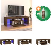 vidaXL Tv-meubel met LED-verlichting 120x35x40 cm bruineikenkleurig - Kast - Inclusief Houtreiniger en verfrisser