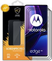 3-Pack Motorola Edge 40 Screenprotectors - MobyDefend Screensaver Met Zwarte Randen - Gehard Glas - Glasplaatjes Geschikt Voor Motorola Edge 40