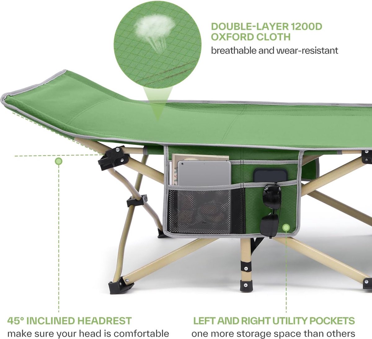 Portal XL Camping Bed for Adults Raised Bigger Heavy Duty with Pillow Bag Over-Sided Camping Bed Portable Bed Foldable Compact Single Supports 160 kg for Travel, Sleeping Portal XL Camping Bed for Adults Raised Bigger Heavy Duty with Pillow Bag Over-Sided Camping Bed Portable Bed Foldable Compact Single Supports 160 kg for Travel, Sleeping