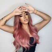 Roze Pruik-Pruiken- Lang haar pruik-Wig- Cosplay-Carnaval-Ombre Pruik-Pink Wig-Long Wig